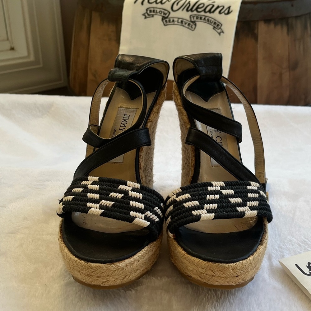 Jimmy Choo ankle cross wedges